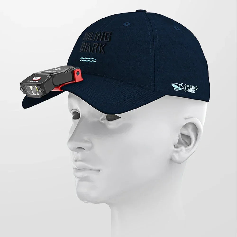 Mini Sensor LED Headlamp Adjustable Angle Hat Cap Clip Lights Waterproof USB Rechargeable Lamp Outdoor Camping Fishing Headlight