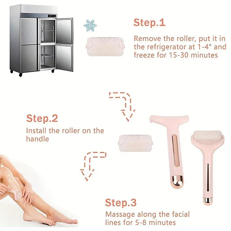 Facial Massage Roller Skin Lifting Firming Smooth Wrinkles Eye Puffiness Reusable Cooling Facial lce Roller Home Beauty Skin Fac