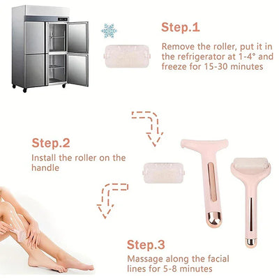 Facial Massage Roller Skin Lifting Firming Smooth Wrinkles Eye Puffiness Reusable Cooling Facial lce Roller Home Beauty Skin Fac