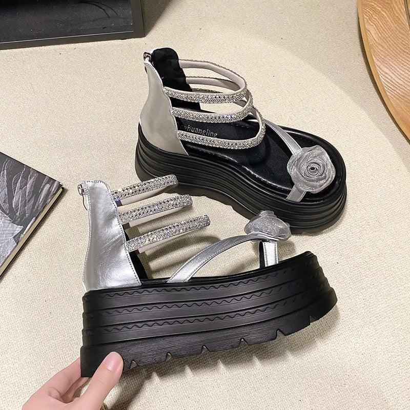 2025 designers women summer sandals open toe 8cm platform wedge sneakers casual shoes beach sandálias das mulheres
