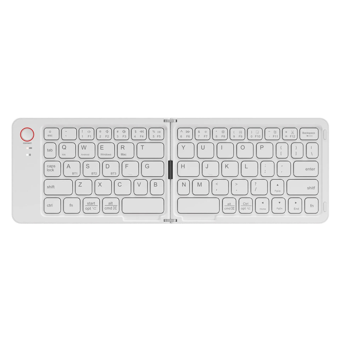 Double Folding Keyboard Mini Wireless Keyboard Foldable Dual Bluetooth Keyboard with Touchpad for Windows Android IOS iPad Phone