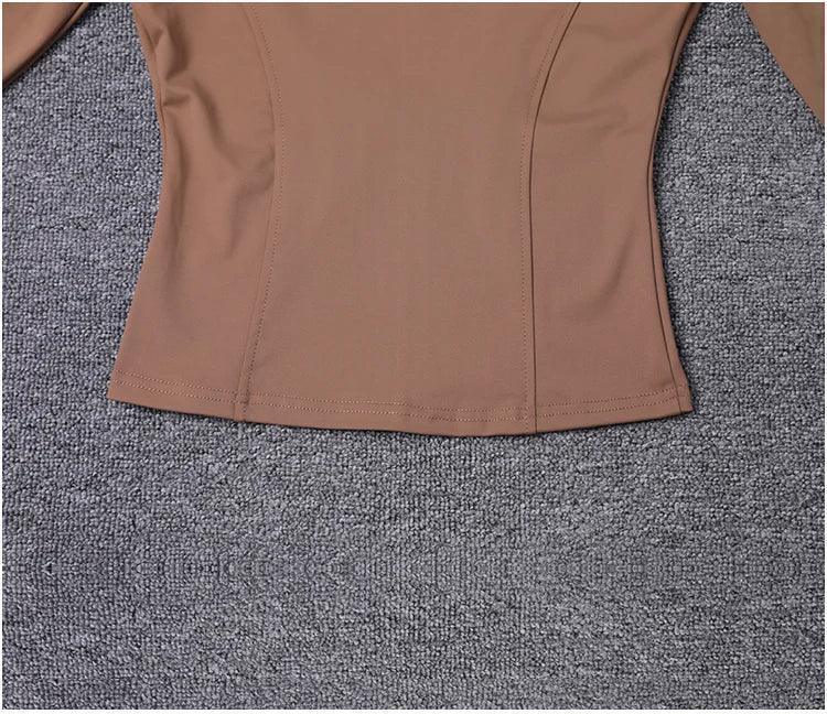 Workout sport jacket long sleeve gym training clothing yoga sportswear women