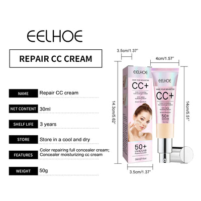 Natural Foundation Cc Cream Waterproof Brighten Moisturizing Foundation Concealer Oil-Control Sunscreen Spf 50 Makeup Cosmetics