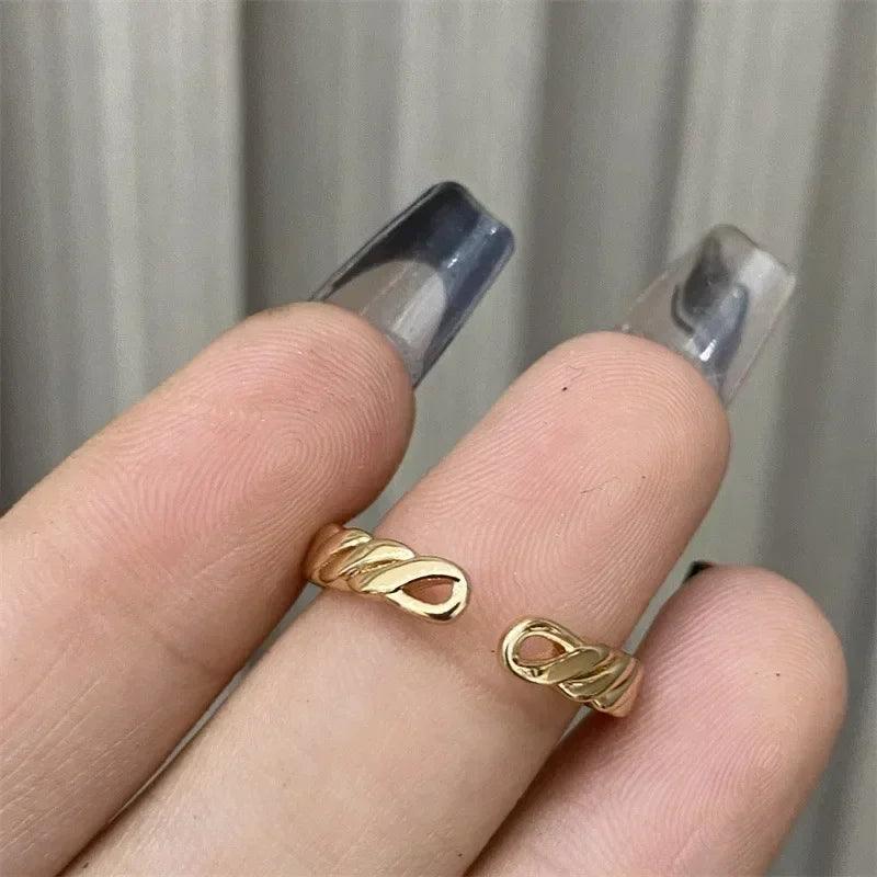 Luxury w letter ring - gold plated with row diamonds elegant adjustable statement piece dainty feminine jewelry