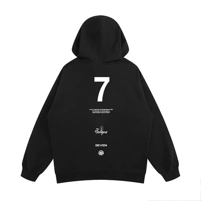 High Street Letter Print Hooded Hoodies Mens Front Pockets Baggy Casual Retro Pullover Sweatshirts Fleece Y2K Hoody Clothes