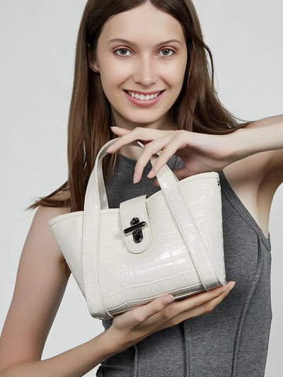 New 2025 Women Split Leather Tote Bag Designer Bucket Bags Handbag Female Shoulder Composite Bag Crossbody Shopping Bag