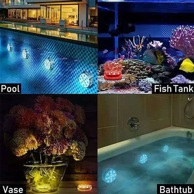 13LEDs Pool Light Underwater Swimming Pool Lighting Updated Submersible Light IP68 Outdoor Spotlight for Aquarium Fish Tank Pond