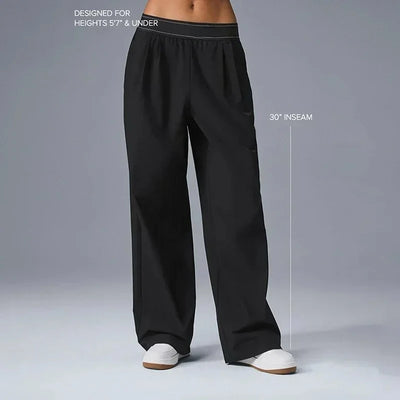 High Waisted Straight Leg Pants for Women Outdoor Leisure Sports Wide Leg Pants Joggers Black Loose Yoga Women's Trousers