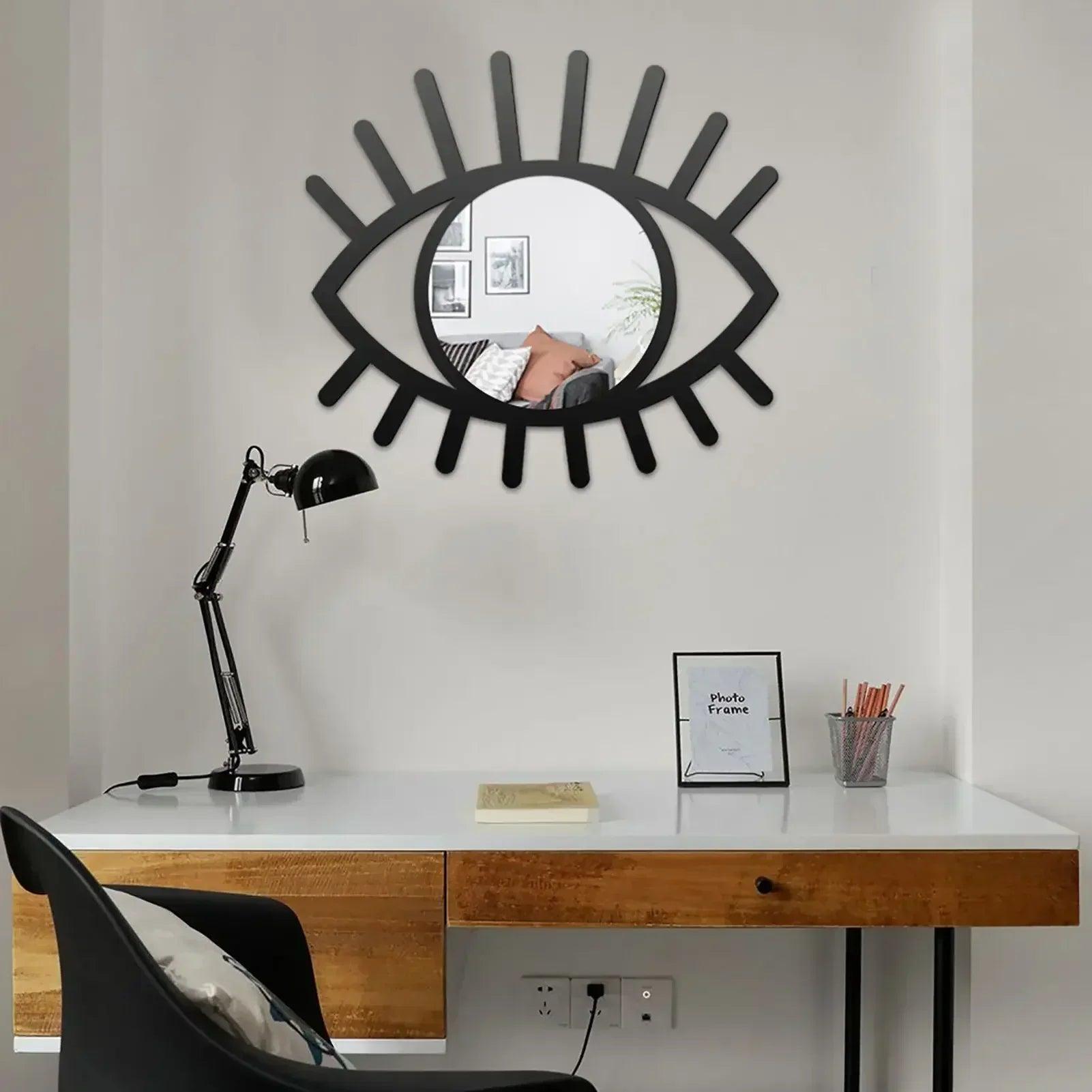 Eye wall mirror decor boho artistic shaped bathroom entryway mounted
