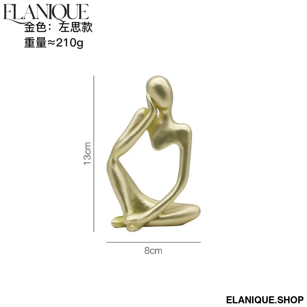 Modern Minimalist Resin Sculpture, Relaxed Character Statue Personalized Custom Name Home Desk Decor
