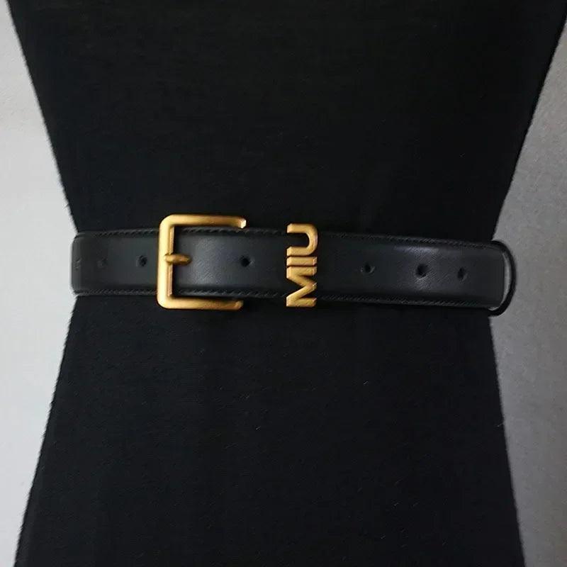 Genuine leather thin metal buckle belt for women |fashion waistband | jeans |casual dress | ladies | free size