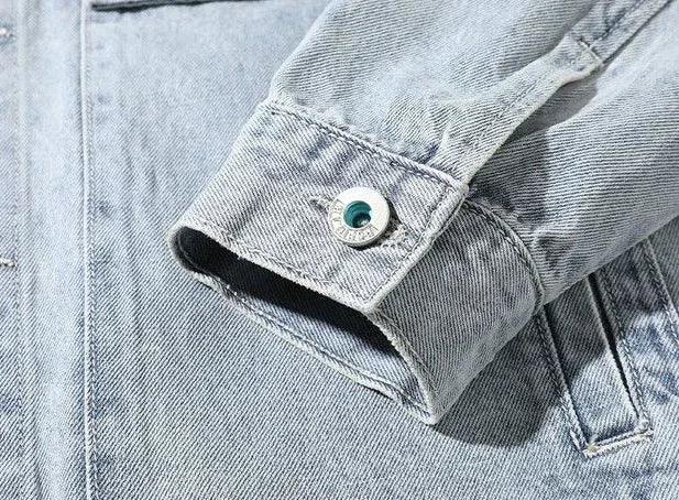 Jeans Coat for Men Letter Denim Jackets Man with Embroidery Light Designer Large Size Winter Oversize New in Korea Aesthetic L G