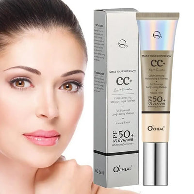 CC Cream With SPF 50 Color Correcting Cream SPF 50 Sunscreen Full Coverage Foundation Lightweight Foundation Moisturizing