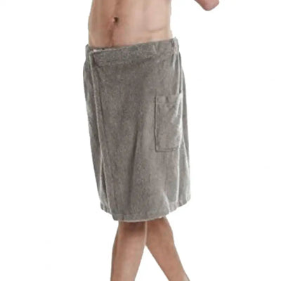 Men Half Body Bathrobe Bath Towel Adjustable