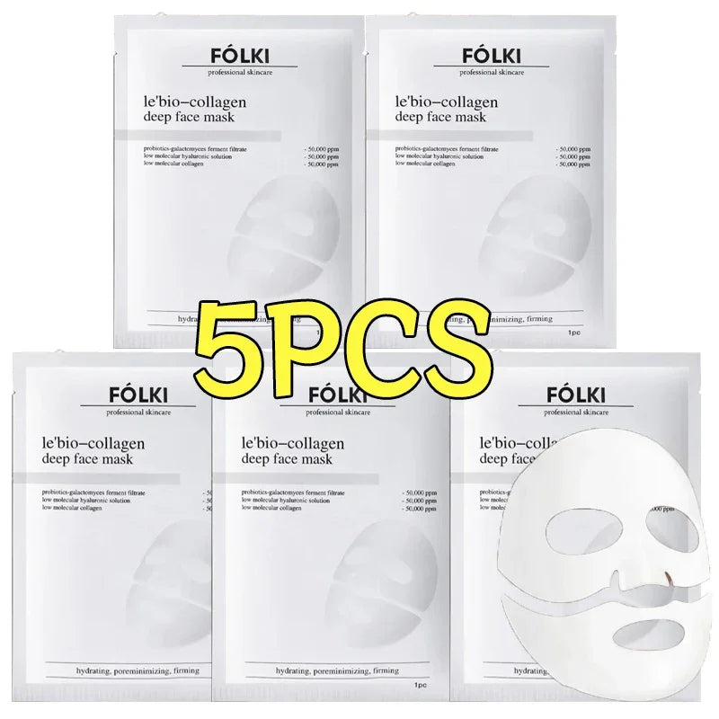5/10PCS Collagen Face Mask Shrink Pores Deep Hydrating Overnight Mask Moisturizing Refreshing Brightening Korean Face Skin Care