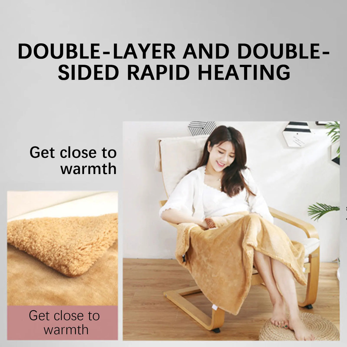 Heated Blanket Portable Electric USB Heated Throw Blanket Soft Flannel Winter Laps Blanket for Office/Desk