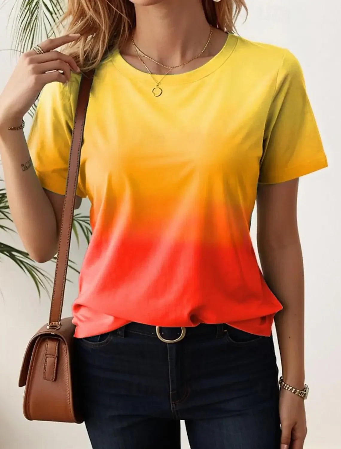 Women's T-Shirts 3d Gradient Print