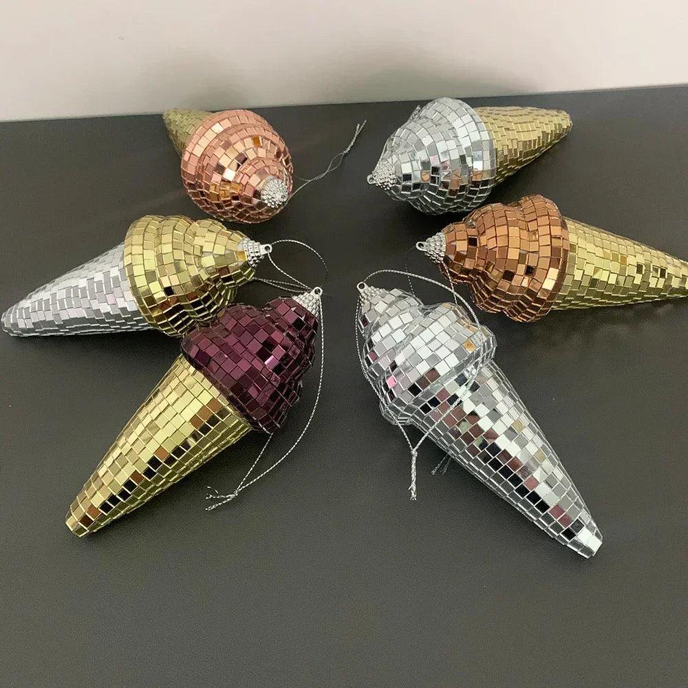 6in hanging disco ice cream mirror room decor reflective ball series diy ornaments bedroom decoration wall art