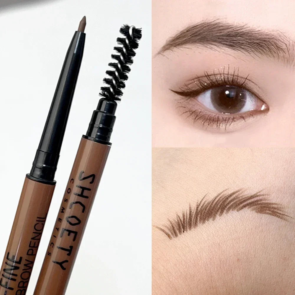 Ultra-fine Eyebrow Pencil Sweat-proof Eeyeliner with Brush Waterproof Outline Lying Silkworm Eyeliner Pen Eyes Makeup Cosmetic
