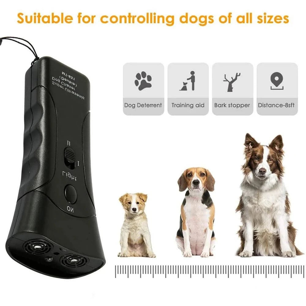 Pet Dog Repeller Anti Barking Stop Bark Dogs Training Device LED Ultrasonic Dogs Adapter Without Battery Pet Supplies Wholesale