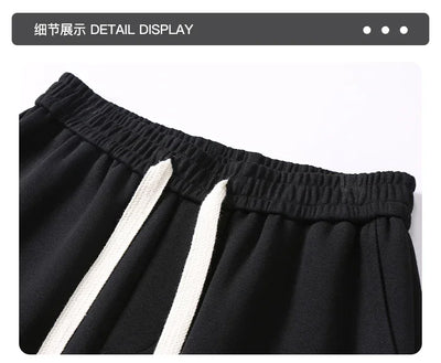 New Men's Casual Pants Wide Leg Straight 65% Cotton Fabric Outdoor Sweatpants Neutral High-quality Soft Long Baggy Trousers