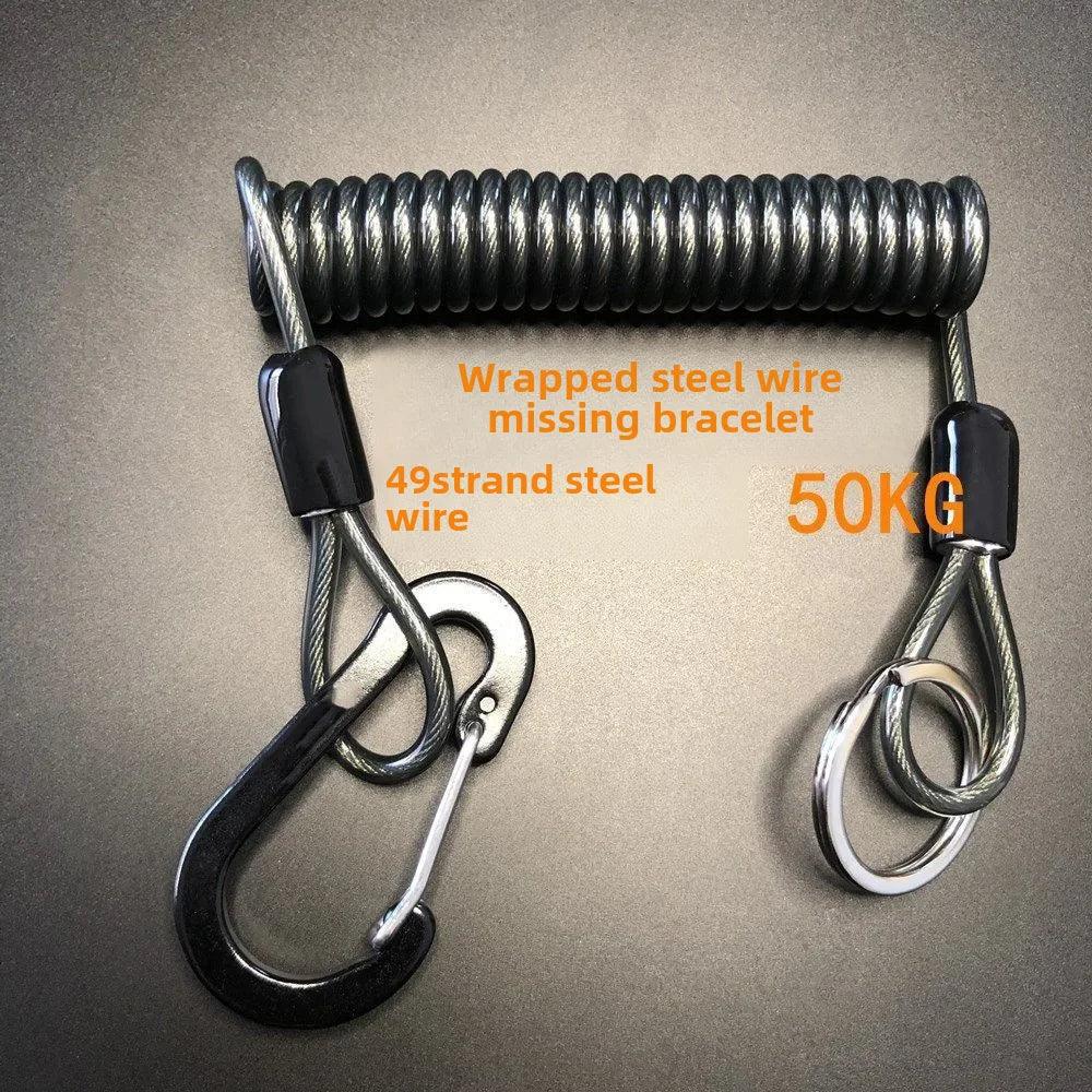 Fishing Lost Rope Boat Fishing Sea Fishing Gear Accessories Anti-lost Rope Outdoor Mountaineering Camping Steel Wire Spring R...