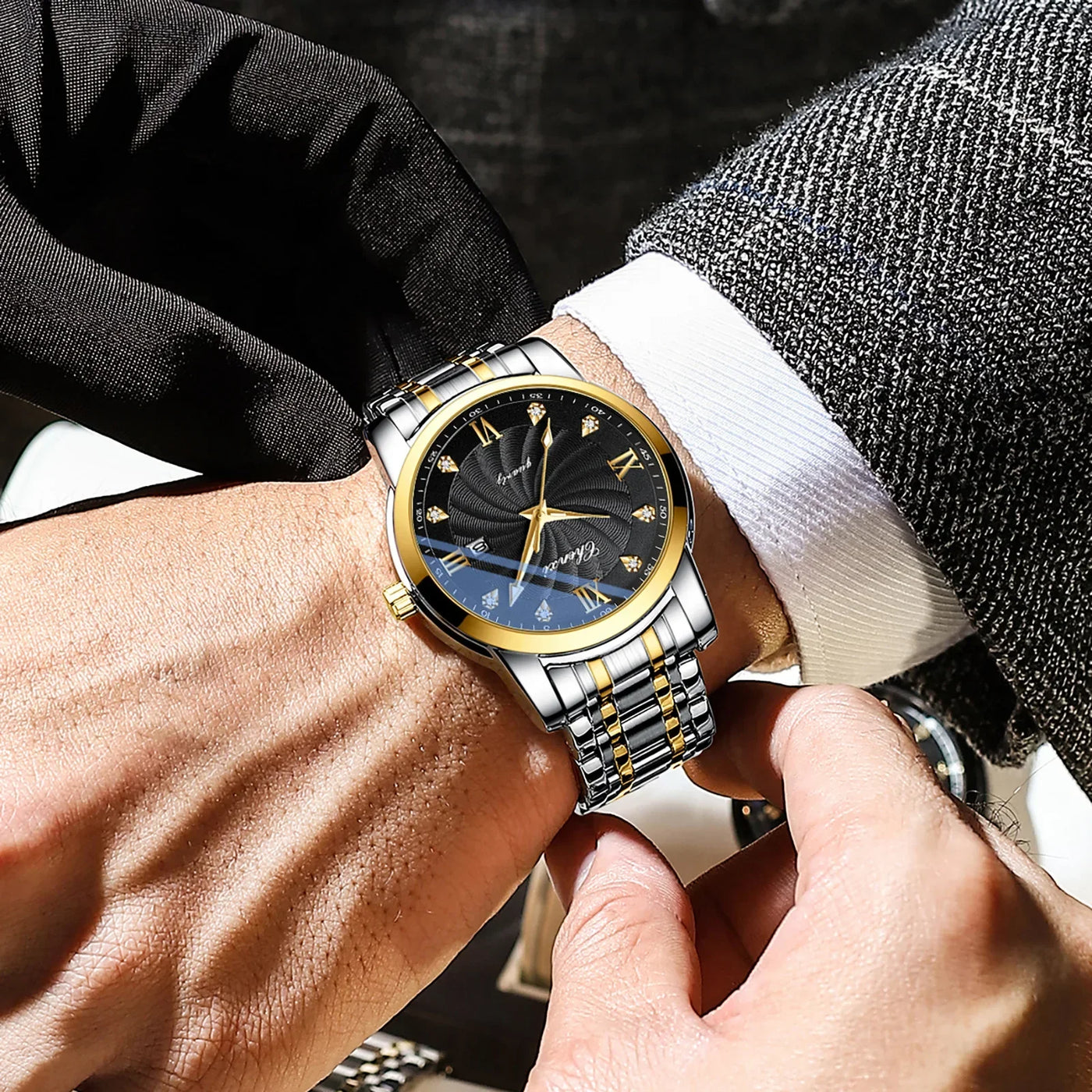 Top Brand Watches For Men High Quality See Through Skeleton Quartz Watch Stainless Steel Waterproof Wristwatch NEW Reloj Hombre