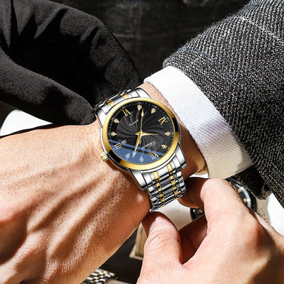 Top Brand Watches For Men High Quality See Through Skeleton Quartz Watch Stainless Steel Waterproof Wristwatch NEW Reloj Hombre