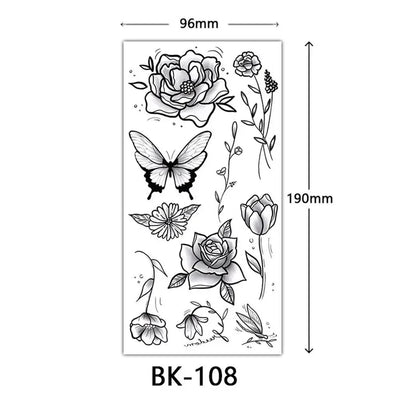Sexy Temporary Tattoos For Women Water Transfer Sketch Tattoo Sticker Long Lasting Waterproof Body Art Tattoos Accessories