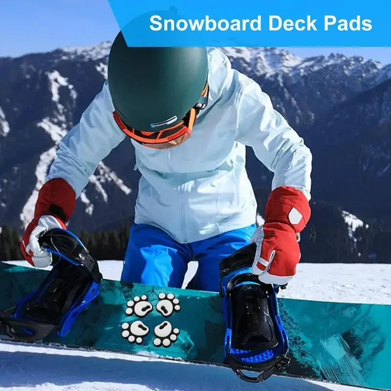 4pcs Snowboard Deck Pads High quality soft rubber material Anti-slip stickers Not easy to break deform Durable Exquisite fitting