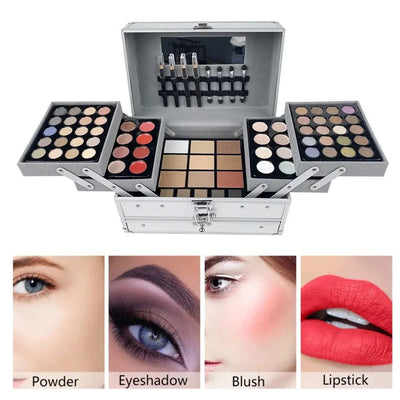 Makeup Set Box Eyeshadow Lip Blush Nail Polish Eyebrow Pencil Multi-functional Palette