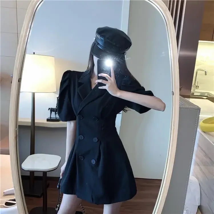 Dresses for Chic and Elegant Ladies Vintage Trend Women's Summer Suit Dress 2024 Black New Hit Sexy Casual Korean Party Fashion