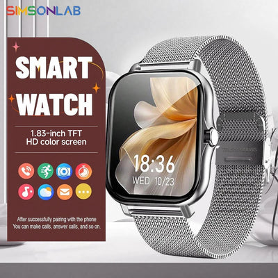 New Smartwatch 1.83'' HD Screen BT Call Health&Sleep Monitoring Kids Smart Watch Waterproof Fashoin Sport Bracelet For Women Men