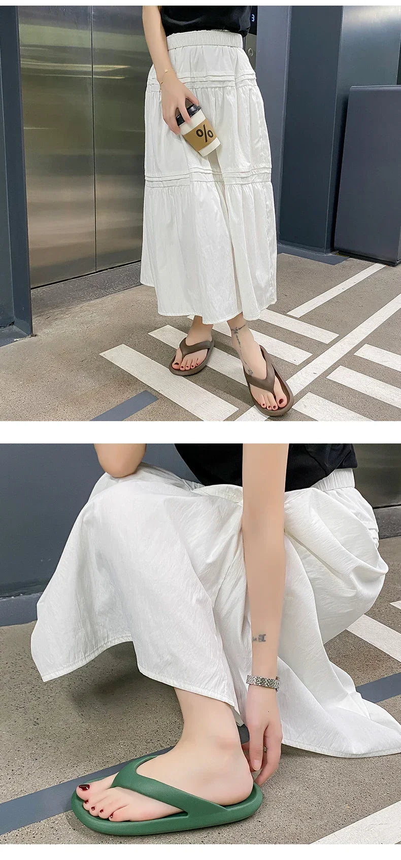 Women's Classy Flip-Flops for Women, Summer Flip-Flops for Beach Couples, New Thick-Soled Outer Wear Sandals for Men, Bathroom Bathing Non-Slip Slippers