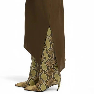 2025 Autumn/Winter New Suede Leather Pointed Stiletto Sleeve Boots European and American Fashion Banquet Shoes Red Wedding Shoes