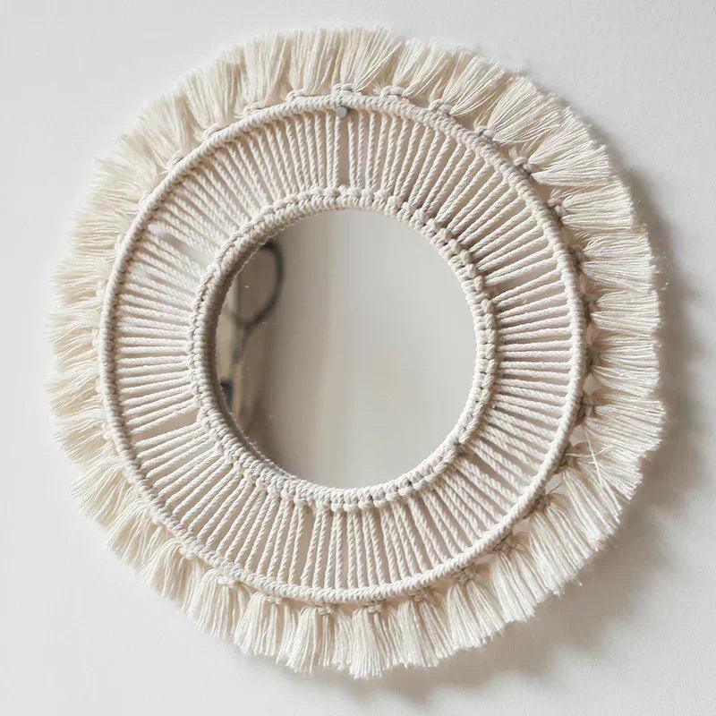 Wall hanging mirror nordic decor bohemian woven handmade tapestry bedroom child room decorative