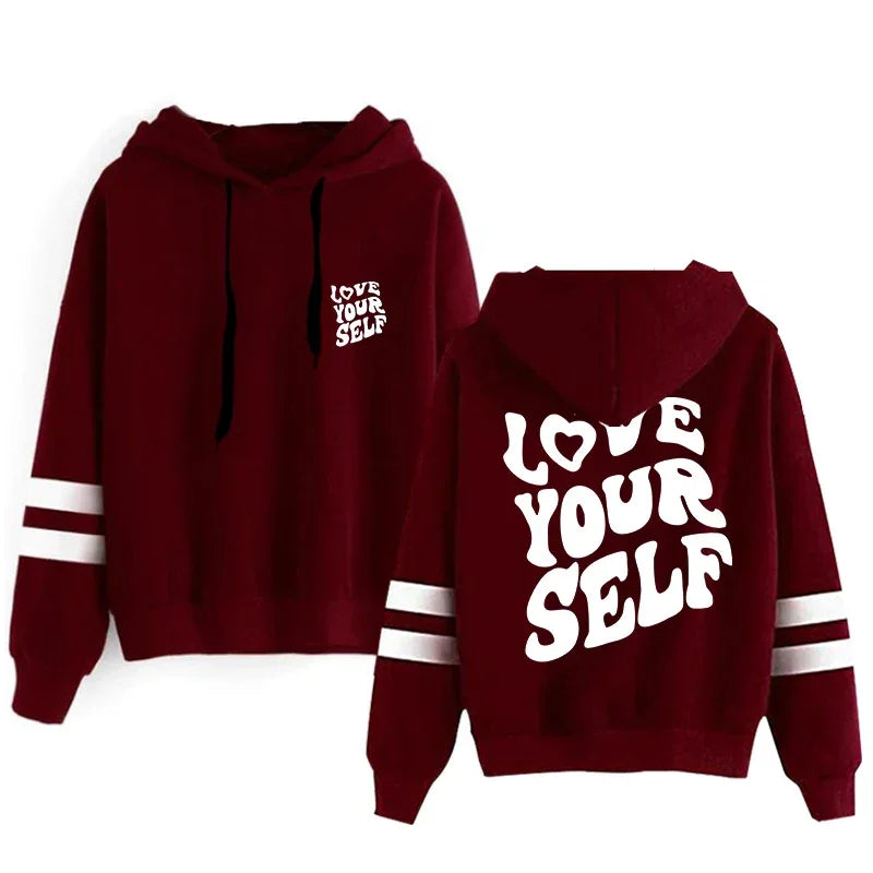 Hooded Sweatshirts Print Versatile Pullovers Daily Jogging Casual Sports Hoodies Women