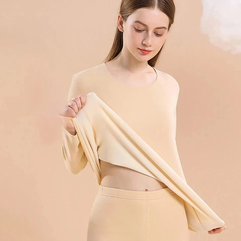 Women's Thermal Underwear Set First Base Layer Long Johns Fleece Lined Undershirt For Winter Cold Weather Thermal Clothing