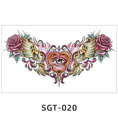 Temporary Tattoos Men Shoulder Tattoos Large Chest Body Sexy Tattoo Sticker Waterproof Tatoo Fake Make Up Pattern Stickers