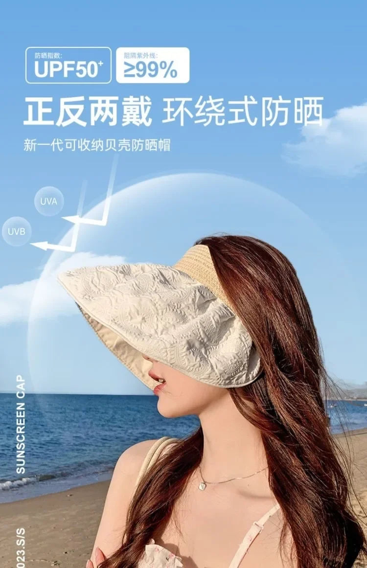Sunscreen Hat Premium Women's Summer UV Protection Double-sided Shell Hat Sun Hat Empty Top Sun Hat Summer Eaves Hats for Women2