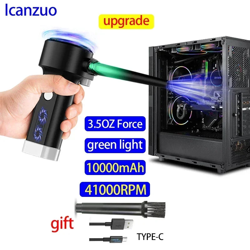 Icanzuo Cordless Air Duster Electric Air Blower Computer Keyboard Cleaning,Rechargeable Handheld Computer Duster Cleaner
