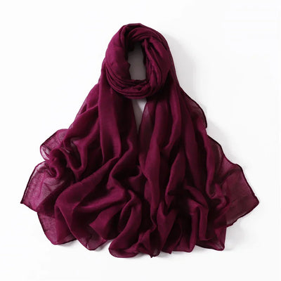 New Cotton Linen Scarf For Women Girls Students Autumn Classic Solid Color Scarves Retro Soft Foulard Viscose Female Wrap Shawls