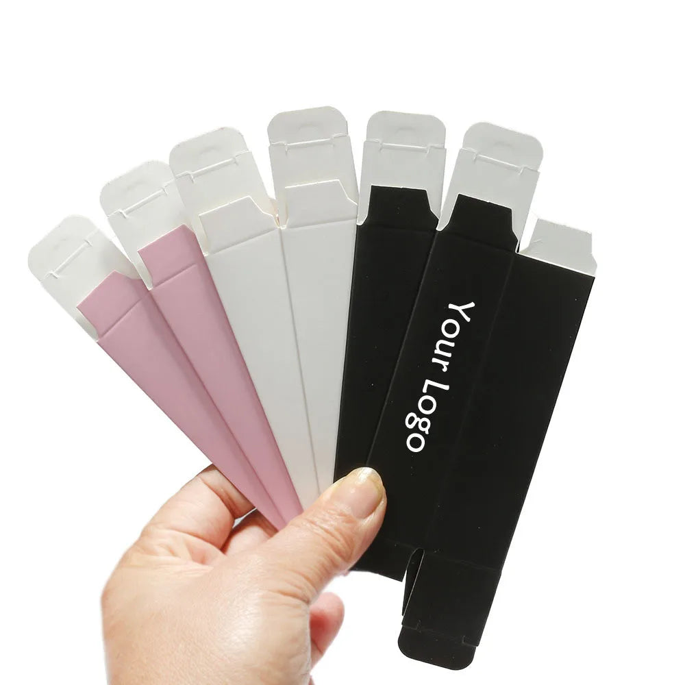 Empty Lip Gloss Box Paper Packaging 50pcs 95mm*25mm Private Label Kraft Paper Boxes Customized Logo Wholesale Bulk for Business