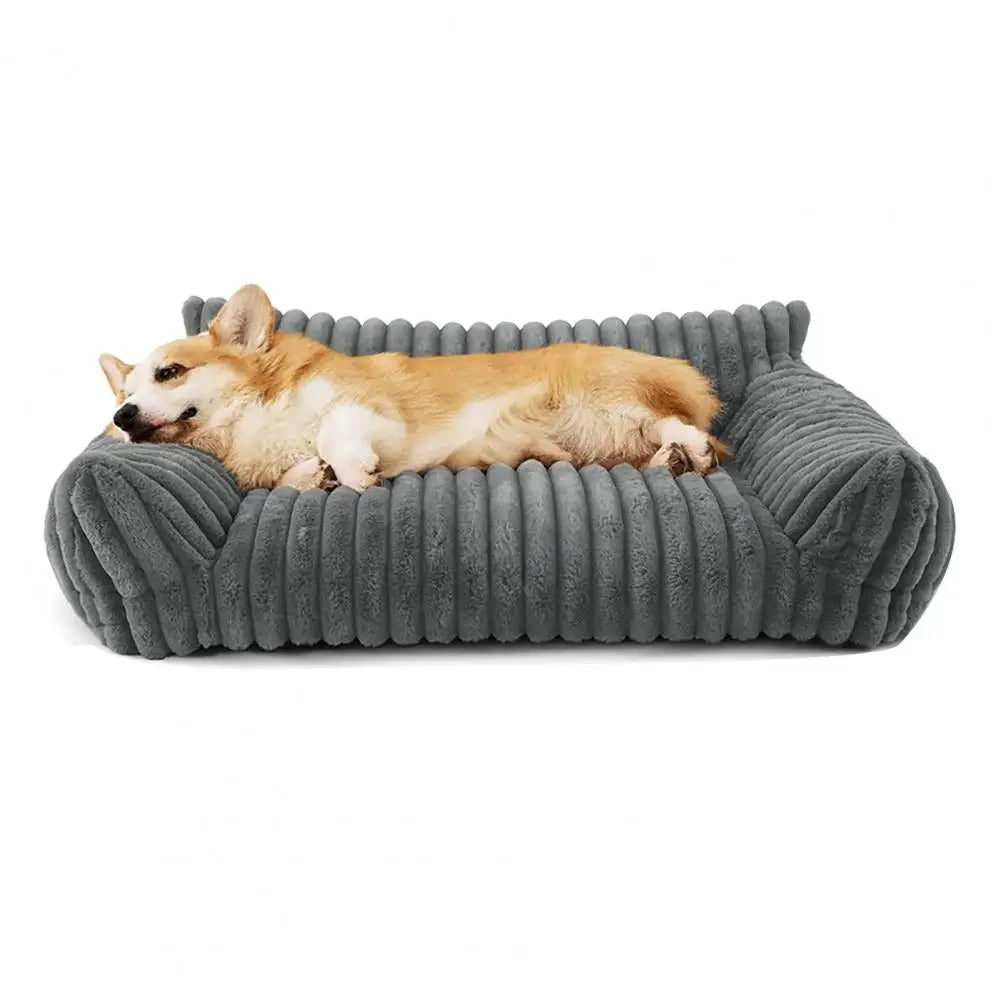 Warm Pet Sofa Luxurious Pet Bed with Memory Foam Washable Cover Non-slip Bottom for Dogs Cats Sofa for Comfortable Sleeping