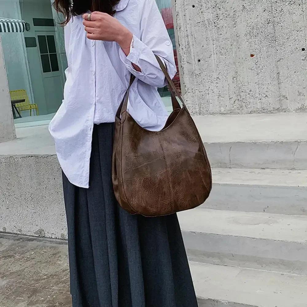 Women’s handbags vintage luxury leather shoulder bag designers large modern fashion brand female