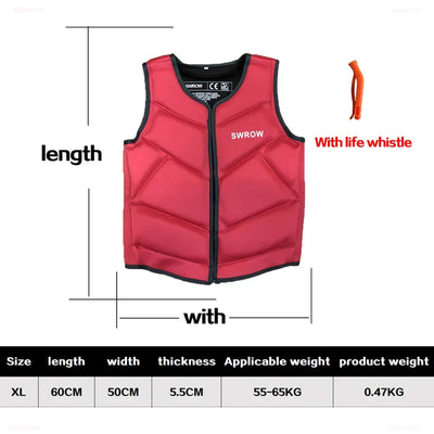 Wake Surfing Impact Vest CE Approved Neoprene Life Jacket Wakesurf Comp Vest surf But Great for All Other Watersports Activities