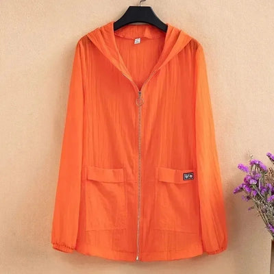 2025 New Summer Women Jacket Hooded Beach UV Jackets Female Long Sleeve Thin Sun Protection Clothing Windbreaker Ladies Casual