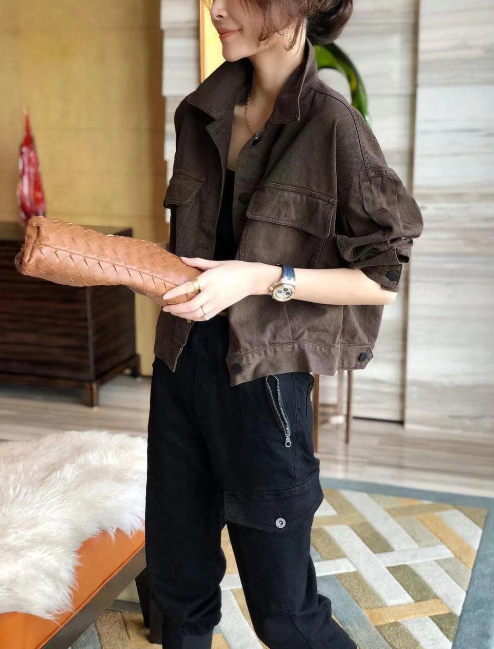 Women’s fashion short jackets for women spring autumn denim top streetwear
