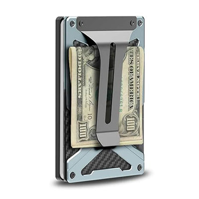 Mag Safe Wallet Money Clip, 2 in 1 Air Tag Holder and Money Clip, [With1 Magnetic Sheets], for Magnetic and Non-Magnetic Phones