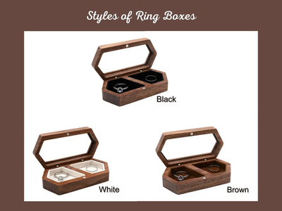 Engraved Wooden Ring Box, Double Slot, Perfect for Wedding, Proposal Rings, Romantic Gift for Wife, Jewelry, Always & Forever"